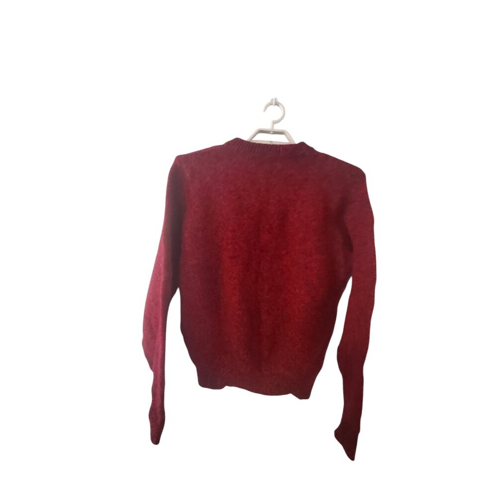 Lands End sweater mens XL tall 85% wool USA vintage red black marled